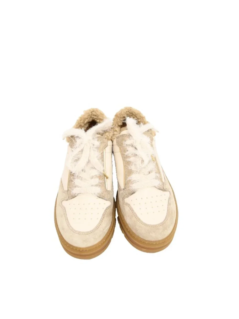 $500 PAUL GREEN Weller Sneaker FUR LINED LEATHER BEIGE TAN 6.5 US (TF17)